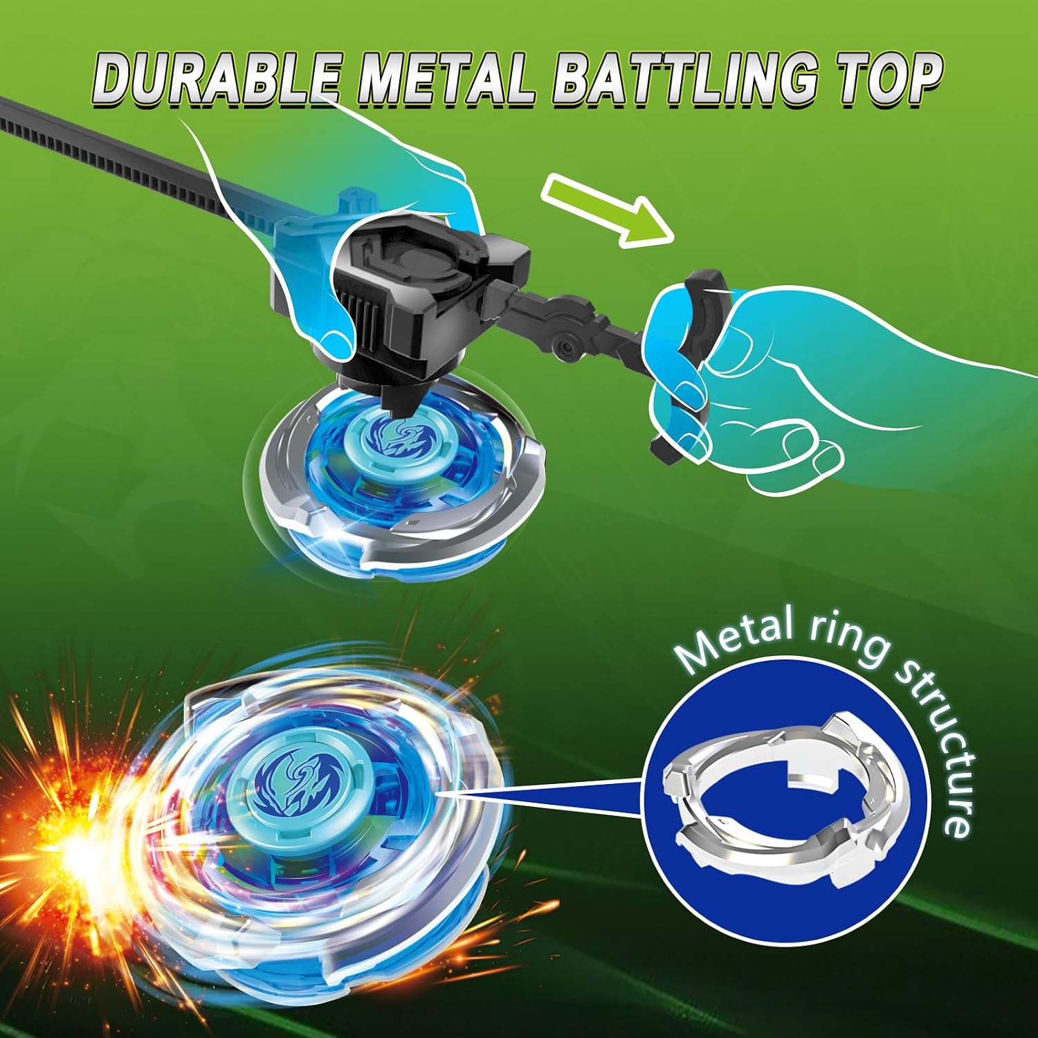 Battle Tops Toy Set – Metal Tops & Launchers