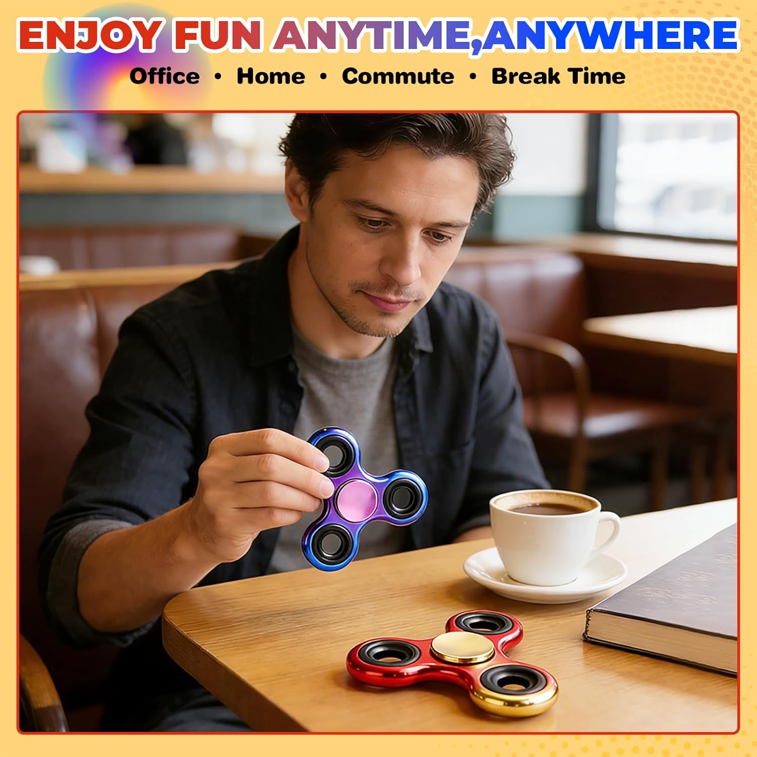 2PCS Metal Fidget Spinners – Fidget Toy for Kids & Adults